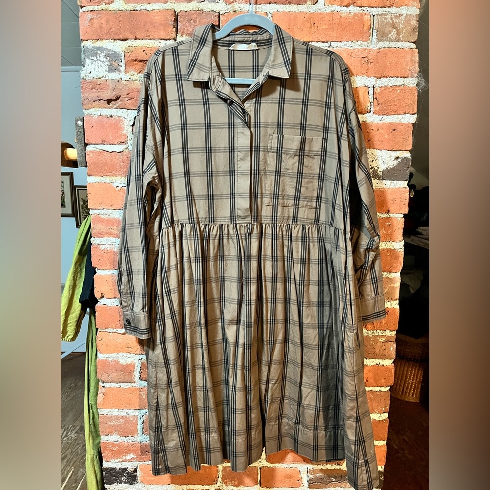 Everlane brown and black shirt dress